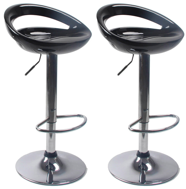 Set 2 Sgabelli con Alzata a Gas e Seduta Girevole in ABS Seattle Nero Lucido sconto