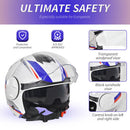 Casco Jet per Scooter Visiera Lunga e Parasole Taglia M Bianco