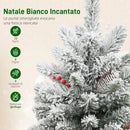 Albero di Natale Mini Innevato 60 cm con Pigne e Bacche Rosse per Interni      
