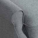 Poltrona Reclinabile 132° Max 74x84x102 cm in Tessuto Effetto Lino con Poggiapiedi Grigio      