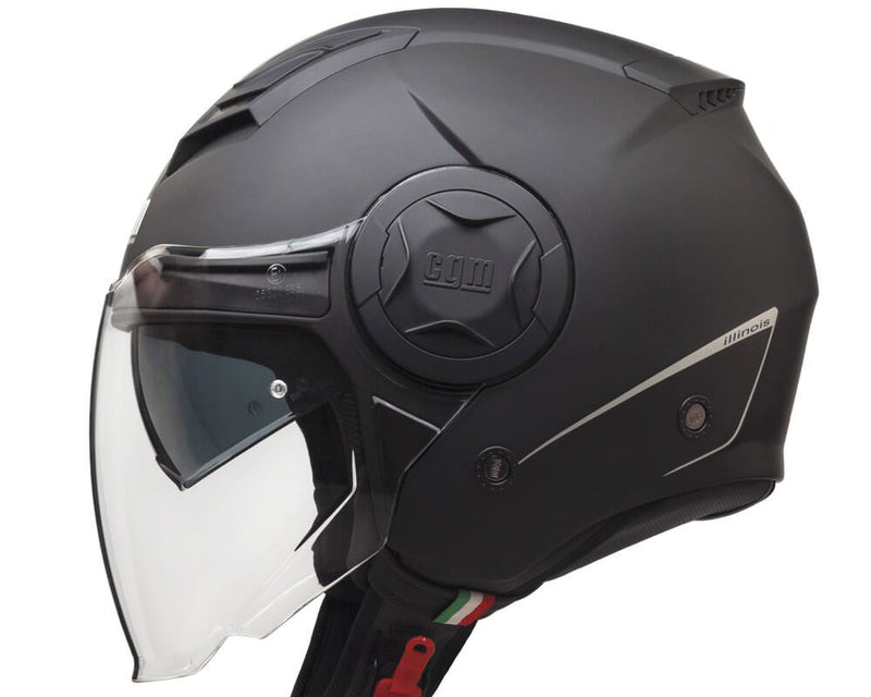 Casco Jet per Scooter Visiera Lunga CGM Illinois 129A Nero Opaco Varie Misure