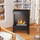 Camino a Bioetanolo da Pavimento Autoportante con Bruciatore da 0,9L 38x22x54 cm Nero  