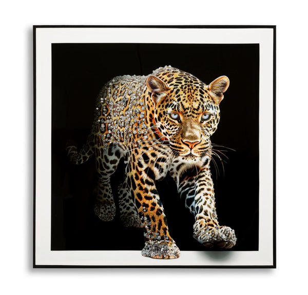 Dipinto su Tela Laccato Giaguaro con Cornice 82x4x82 cm in Pino e Tela e Plastica prezzo