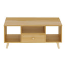 Mobile TV 3 Ripiani 1 Cassetto 90x30x45 cm in Legno Effetto Acero