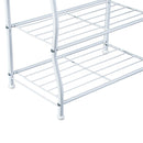 Panchina per Ingresso con Ganci Appendiabiti e Ripiani Scarpiera in Metallo Bianco 