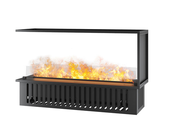 Camino a Vapore Elettrico Effetto Realistico 120x50x40 cm Invapo U1200 in Acciaio Verniciato Nero acquista