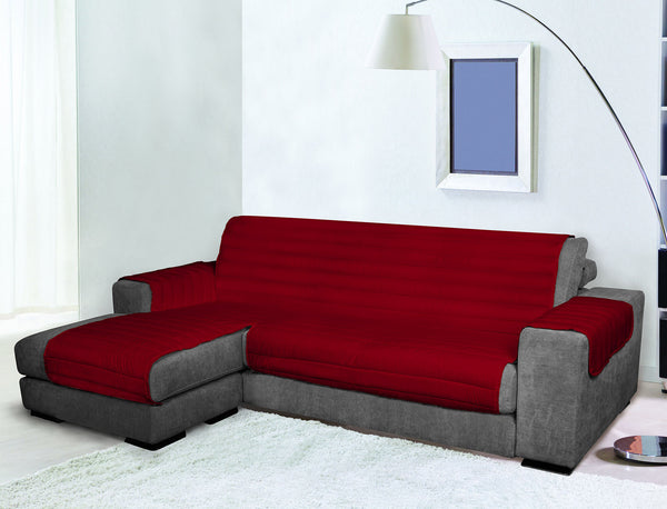 acquista Copridivano Trapuntato con Penisola Sinistra Seduta in Microfibra Bordeaux Varie Misure