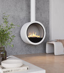 Camino a Bioetanolo Sospeso 218,6xØ70x35 cm Incyrcle Bianco con Vetro