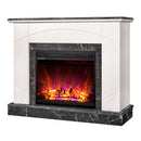 Camino Elettrico da Pavimento 85x110x27 cm Effetto Fiamma 1500W Madeira lux & Lorance Ivory/dark gray