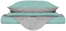 Copripiumino con Sacco e Federe Doubleface Verde Acqua\/Grigio Chiaro