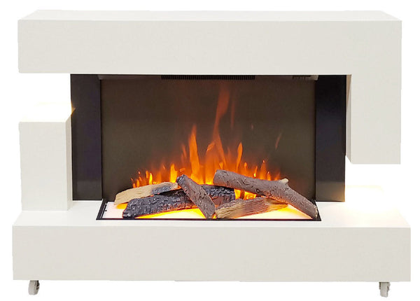 acquista Camino Elettrico da Pavimento Effetto Fiamma 1500W Milano Bianco