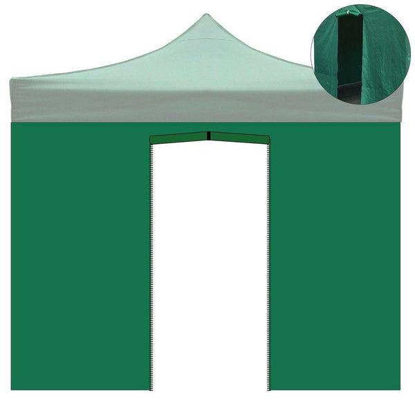 Telo di Ricambio Laterale per Gazebo Pieghevole 3x2m Impermeabile con Porta Avvolgibile Verde sconto