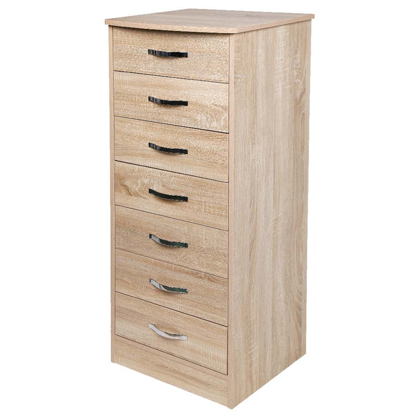 sconto Mobile Cassettiera 7 Cassetti Settimino in legno MDF 46x42x116cm Quercia Moderno