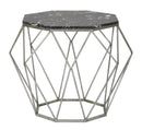 Tavolinetto Diamond Marble Ø68x52 cm in Ferro e Marmo Oro e Nero