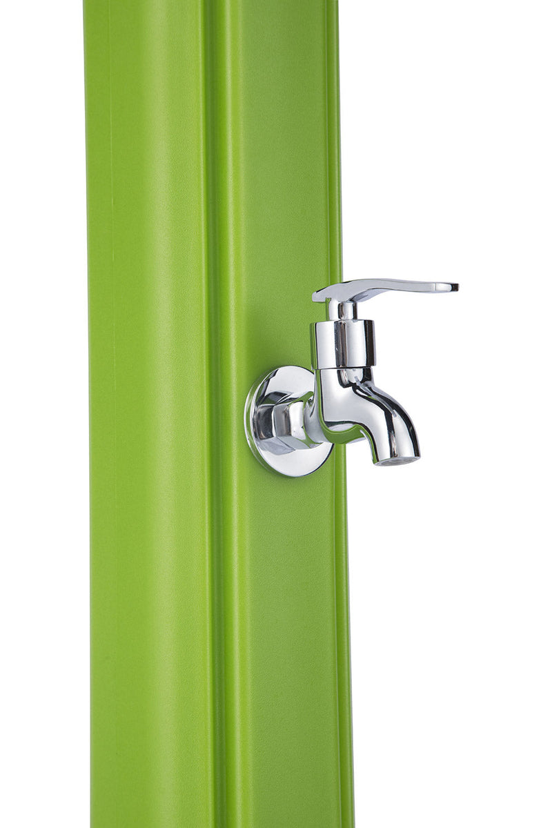 Doccia Solare da Giardino 28L Miscelatore e Lavapiedi Verde