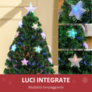 Albero di Natale Artificiale 90 cm 90 Rami in PVC e Fibra Ottica con 12 LED 