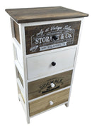 Cassettiera 4 Cassetti in Legno Massello 38x28x73 cm Fumer Trudy