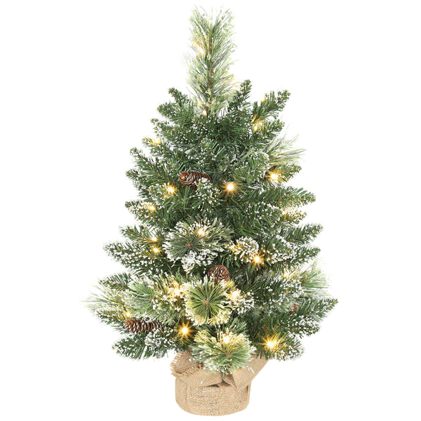 Albero di Natale Piccolo Innevato 60 cm  64 Rami e Pigne con 35 LED acquista