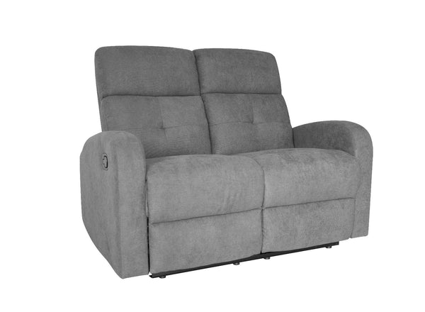 Divano 2 Posti Recliner con Poggiapiedi 130x85x100 cm in Tessuto Grigio online