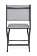 Set 4 Sedie Pieghevole da Giardino 47x57x88h cm Elin Antracite 