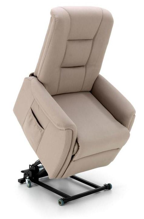 Poltrona Alzapersona Elettrica 1 Motore in Similpelle Tortora