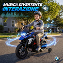 Moto Elettrica per Bambini 3-8 Anni 12 V Licenza BMW G310 GS 102x62x73 cm con Batteria al Litio e Rotelle Rimovibili in PP Blu      