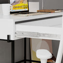 Scrivania con Cassetto 101x60x110 cm in MDF Leila Bianco e Antracite