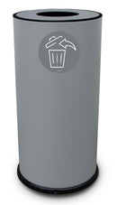Pattumiera Per Raccolta Differenziata Ø35xh72 cm In Acciaio Verniciato 1 Scomparto Grigio