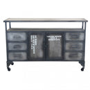 Mobile Emeric 132,5x37,5x82 h cm in Acciaio Grigio