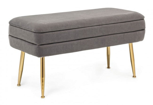 prezzo Panca Contenitore Pavlina in Tessuto effetto Velluto Grigio