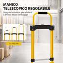 Carrello Portapacchi 38,5x40x102 cm con Maniglia Telescopica Portata 60 kg e Telaio in Acciaio Giallo      