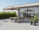 Ombrellone da Giardino Decentrato Texas 2x3m Tortora in Acciaio