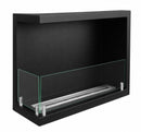 Camino a Bioetanolo da Incasso ad Angolo 60x22,4x45 cm Sutri Lato Sinistro Struttura in Acciaio Nero