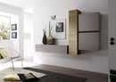 Parete Attrezzata Mobili Salotto 4 Mobili Sospesi 169x244x31cm TFT  Cube Grigio Opaco e Miele