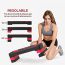 Step Fitness da Aerobica 80x31x10-15-20 cm Regolabile su 3 Altezze in Plastica Rosso e Nero      