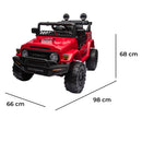 Macchina Elettrica per Bambini Fuoristrada Toyota Fj Cruiser 12V Telecomando Ruote in Gomma e Sedile in Pelle Rosso