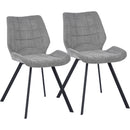 Set 2 Sedie per Sala da Pranzo Tessuto Seduta Ergonomica Colore Grigio
