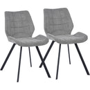 Set 2 Sedie per Sala da Pranzo Tessuto Seduta Ergonomica Colore Grigio