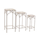 Set 3 Portapiante in Metallo 30x30H73cm Jessica Bianche