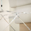 Tavolino da Soggiorno Basso Design Geometrico a 2 Livelli 40x30x45 cm in Acrilico Trasparente 