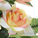 Set 4 Bouquet Artificiali Frontale di Rose e Cattleya da 9 Fiori H 59 cm