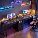 Scrivania da Ufficio Salvaspazio 120x52,3x76 cm con Cassetti in Legno e Acciaio Nero      