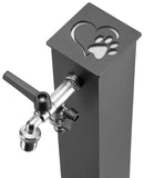 Fontana a Colonna Rubinetto Doppio in Ottone con Base e Vaschetta Abbeveratoio Belfer 42/REX-R Antracite