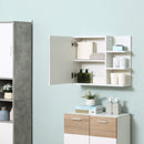 Specchio da Bagno a Parete con Armadietto e Ripiani 60x18x50cm Bianco  