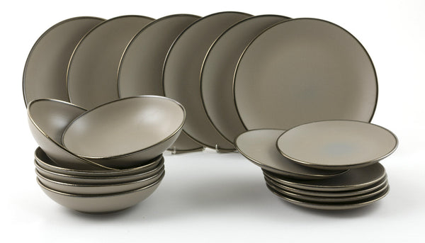 acquista Servizio Piatti 18 Pezzi in Stoneware Villa d'Este Home Tivoli Cala Dorata Gialli