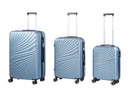 Set 3 Valigie Trolley Rigido 4 Ruote con Combinazione in ABS Ravizzoni Amalfi Blu Acciaio