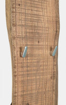 Set 2 Appendiabiti da Parete in Legno Ganci in Acciaio