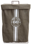 Cesto Portabiancheria Pieghevole con Manici 56x25x38 cm in Tessuto e Metallo  Grigio