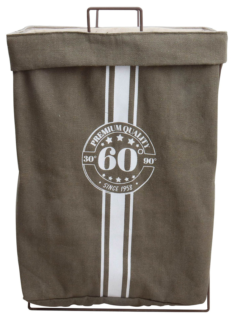 Cesto Portabiancheria Pieghevole con Manici 56x25x38 cm in Tessuto e Metallo  Grigio