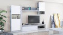 Parete Attrezzata Soggiorno Roomy 255x40x200 h cm in Truciolare bilaminato Bianco